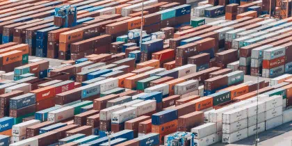 A large amount of cargo containers