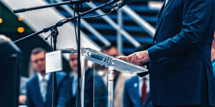 Man giving a speech