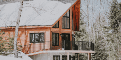 House in a snowy woodland area