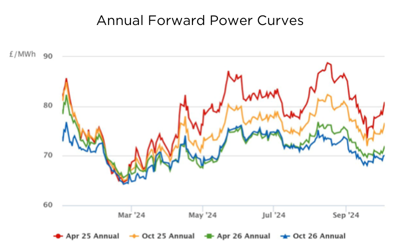 Annual Forward Power Curves October 2024