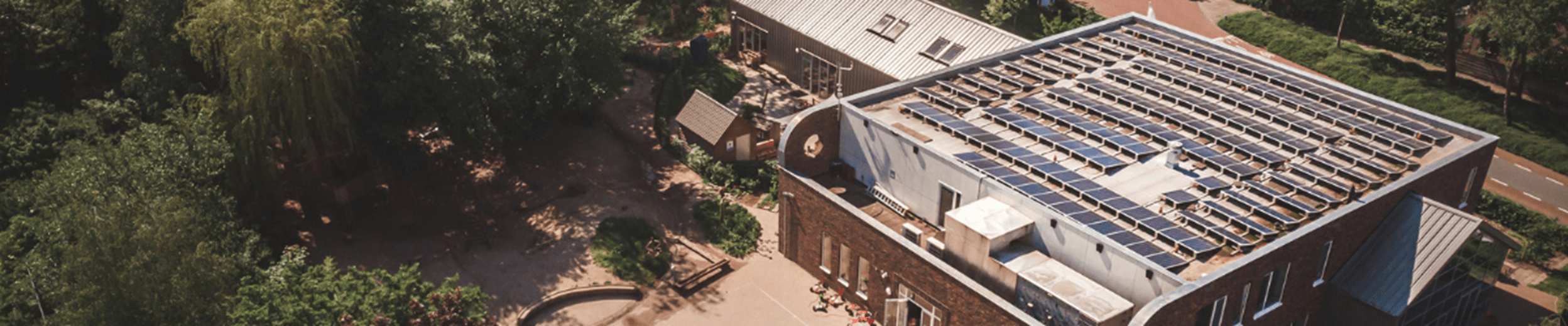 Solar panels on top of school