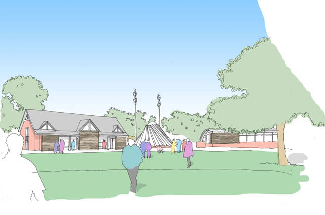 Islamabad Education Campus sports hall and mosque sketch