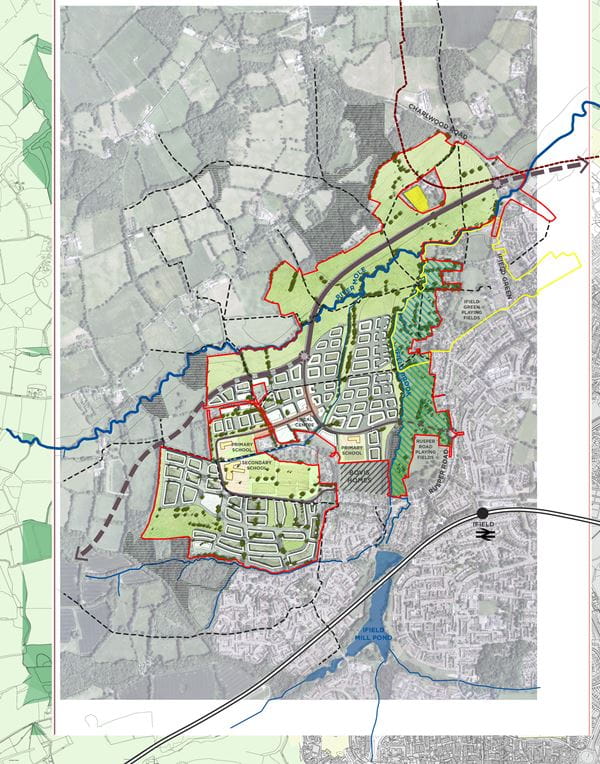 Ifield map detailing plans for new neighbourhood