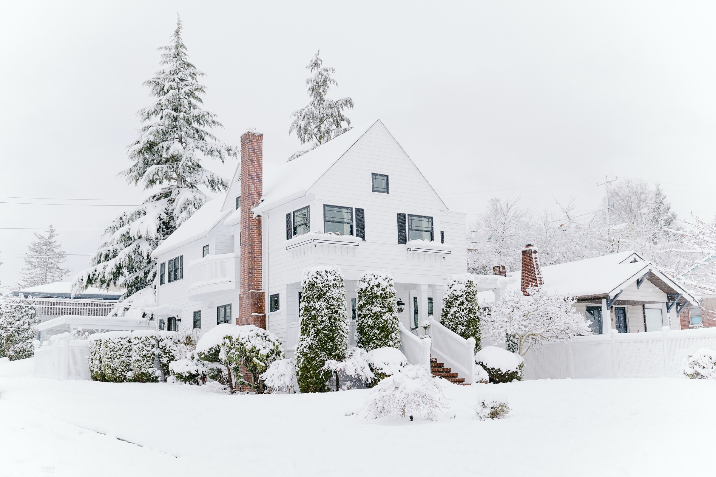 house exterior in the snow
