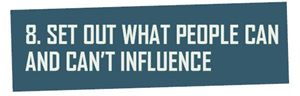 header: set out what can people influence, and what they can't
