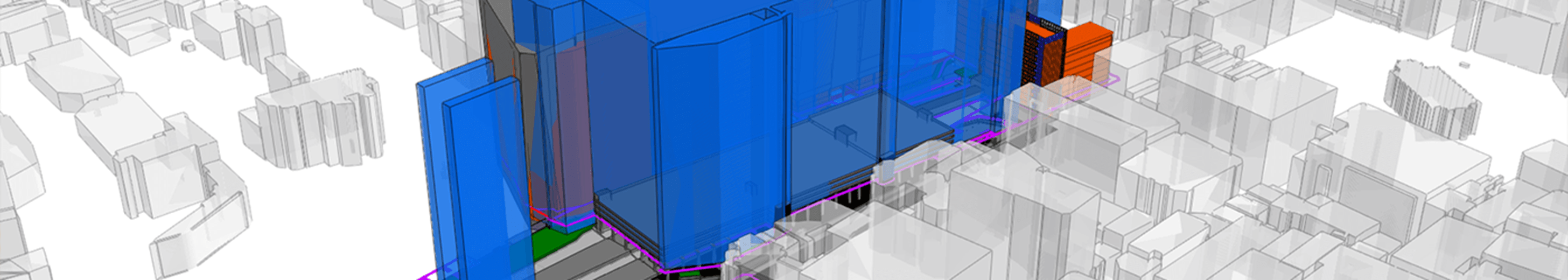 3D blueprints of a building structure