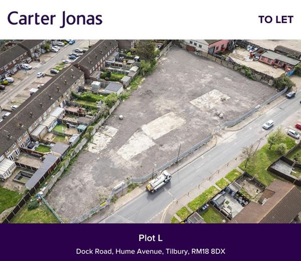 2.6 acres , Dock Road & Hume Avenue, 18 Hume Avenue RM18 - Available
