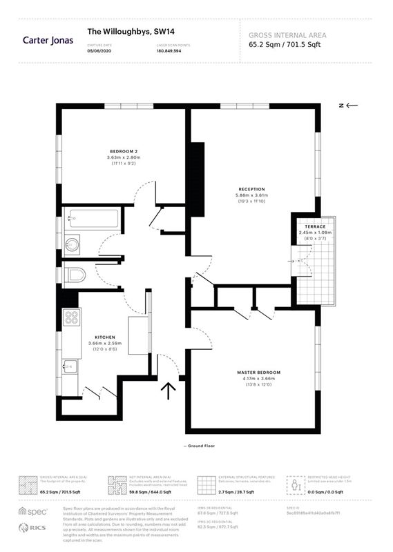 2 bedroom flat, The Willoughbys, London SW14
