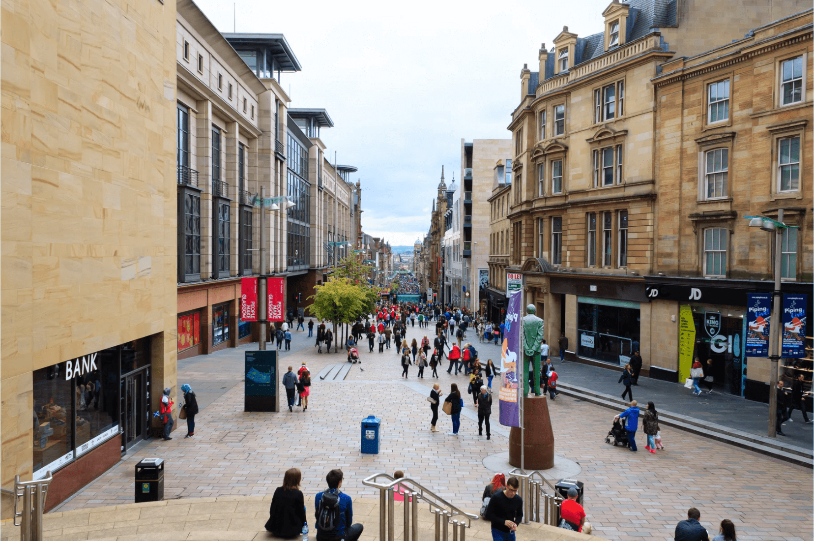 People shopping in town centre